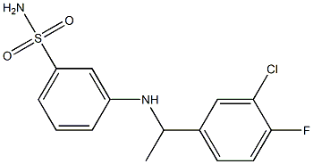 3-{[1-(3-chloro-4-fluorophenyl)ethyl]amino}benzene-1-sulfonamide 化学構造式