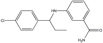 3-{[1-(4-chlorophenyl)propyl]amino}benzamide 化学構造式