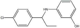 3-{[1-(4-chlorophenyl)propyl]amino}phenol 化学構造式