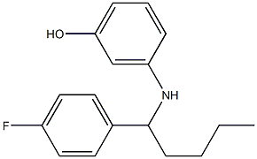 3-{[1-(4-fluorophenyl)pentyl]amino}phenol 化学構造式