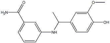 3-{[1-(4-hydroxy-3-methoxyphenyl)ethyl]amino}benzamide 化学構造式