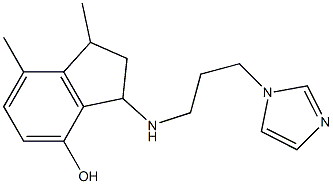 3-{[3-(1H-imidazol-1-yl)propyl]amino}-1,7-dimethyl-2,3-dihydro-1H-inden-4-ol 结构式