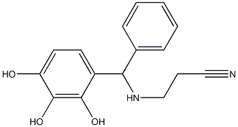 3-{[phenyl(2,3,4-trihydroxyphenyl)methyl]amino}propanenitrile,,结构式