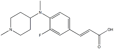 3-{3-fluoro-4-[methyl(1-methylpiperidin-4-yl)amino]phenyl}prop-2-enoic acid 结构式