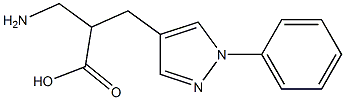3-amino-2-[(1-phenyl-1H-pyrazol-4-yl)methyl]propanoic acid Struktur