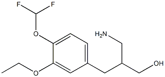 3-amino-2-{[4-(difluoromethoxy)-3-ethoxyphenyl]methyl}propan-1-ol,,结构式