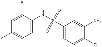 3-amino-4-chloro-N-(2-fluoro-4-methylphenyl)benzene-1-sulfonamide 结构式