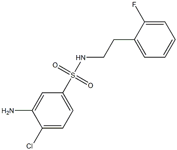 3-amino-4-chloro-N-[2-(2-fluorophenyl)ethyl]benzene-1-sulfonamide,,结构式