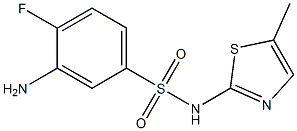 3-amino-4-fluoro-N-(5-methyl-1,3-thiazol-2-yl)benzene-1-sulfonamide,,结构式