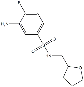 3-amino-4-fluoro-N-(oxolan-2-ylmethyl)benzene-1-sulfonamide Struktur