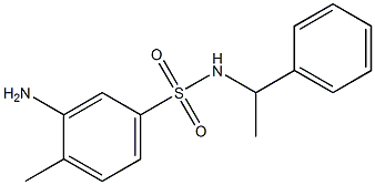 3-amino-4-methyl-N-(1-phenylethyl)benzene-1-sulfonamide Struktur