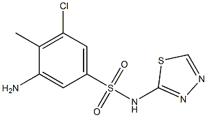 3-amino-5-chloro-4-methyl-N-(1,3,4-thiadiazol-2-yl)benzene-1-sulfonamide 结构式