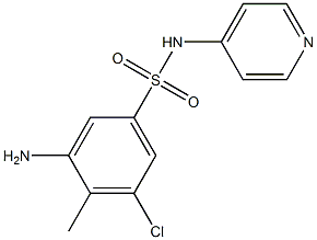 3-amino-5-chloro-4-methyl-N-(pyridin-4-yl)benzene-1-sulfonamide Struktur