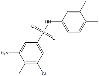 3-amino-5-chloro-N-(3,4-dimethylphenyl)-4-methylbenzene-1-sulfonamide 结构式