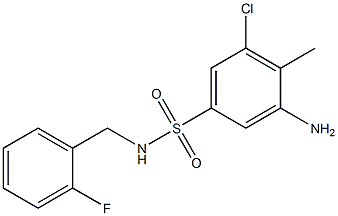 3-amino-5-chloro-N-[(2-fluorophenyl)methyl]-4-methylbenzene-1-sulfonamide,,结构式