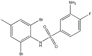 3-amino-N-(2,6-dibromo-4-methylphenyl)-4-fluorobenzene-1-sulfonamide 结构式