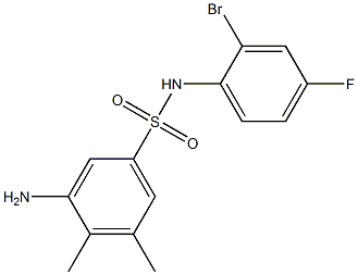 3-amino-N-(2-bromo-4-fluorophenyl)-4,5-dimethylbenzene-1-sulfonamide