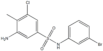 3-amino-N-(3-bromophenyl)-5-chloro-4-methylbenzene-1-sulfonamide Struktur