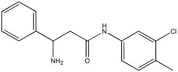 3-amino-N-(3-chloro-4-methylphenyl)-3-phenylpropanamide 化学構造式