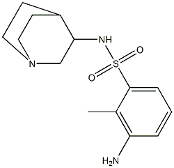 3-amino-N-{1-azabicyclo[2.2.2]octan-3-yl}-2-methylbenzene-1-sulfonamide Struktur