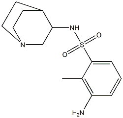 3-amino-N-{1-azabicyclo[2.2.2]octan-3-yl}-2-methylbenzene-1-sulfonamide 化学構造式