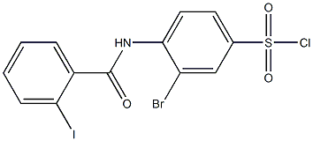 3-bromo-4-[(2-iodobenzene)amido]benzene-1-sulfonyl chloride Structure