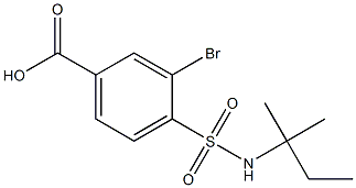 3-bromo-4-[(2-methylbutan-2-yl)sulfamoyl]benzoic acid 化学構造式