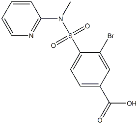 3-bromo-4-[methyl(pyridin-2-yl)sulfamoyl]benzoic acid,,结构式
