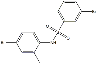 3-bromo-N-(4-bromo-2-methylphenyl)benzene-1-sulfonamide 化学構造式