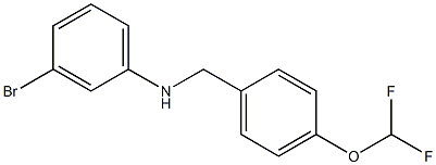 3-bromo-N-{[4-(difluoromethoxy)phenyl]methyl}aniline,,结构式