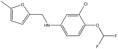 3-chloro-4-(difluoromethoxy)-N-[(5-methylfuran-2-yl)methyl]aniline,,结构式