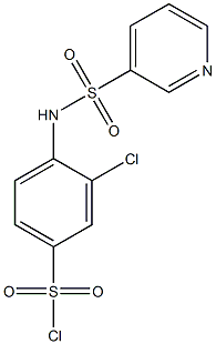 3-chloro-4-(pyridine-3-sulfonamido)benzene-1-sulfonyl chloride Struktur