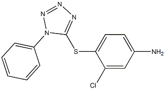 3-chloro-4-[(1-phenyl-1H-1,2,3,4-tetrazol-5-yl)sulfanyl]aniline 化学構造式