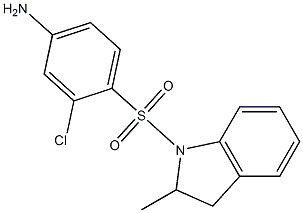 3-chloro-4-[(2-methyl-2,3-dihydro-1H-indole-1-)sulfonyl]aniline 化学構造式