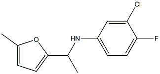 3-chloro-4-fluoro-N-[1-(5-methylfuran-2-yl)ethyl]aniline 化学構造式