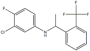 3-chloro-4-fluoro-N-{1-[2-(trifluoromethyl)phenyl]ethyl}aniline 化学構造式