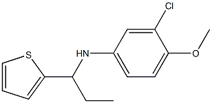 3-chloro-4-methoxy-N-[1-(thiophen-2-yl)propyl]aniline 化学構造式