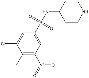 3-chloro-4-methyl-5-nitro-N-(piperidin-4-yl)benzene-1-sulfonamide Struktur