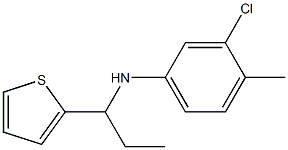 3-chloro-4-methyl-N-[1-(thiophen-2-yl)propyl]aniline,,结构式