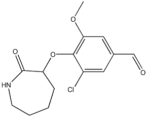 3-chloro-5-methoxy-4-[(2-oxoazepan-3-yl)oxy]benzaldehyde Struktur