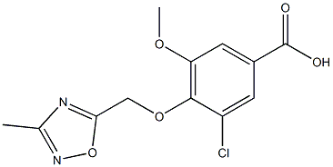 3-chloro-5-methoxy-4-[(3-methyl-1,2,4-oxadiazol-5-yl)methoxy]benzoic acid,,结构式