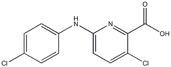 3-chloro-6-[(4-chlorophenyl)amino]pyridine-2-carboxylic acid,,结构式