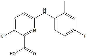 3-chloro-6-[(4-fluoro-2-methylphenyl)amino]pyridine-2-carboxylic acid,,结构式