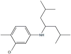 3-chloro-N-(2,6-dimethylheptan-4-yl)-4-methylaniline 结构式