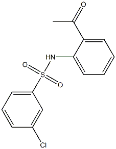 3-chloro-N-(2-acetylphenyl)benzene-1-sulfonamide 化学構造式