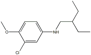 3-chloro-N-(2-ethylbutyl)-4-methoxyaniline,,结构式
