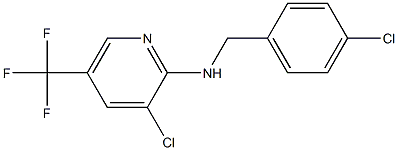 3-chloro-N-[(4-chlorophenyl)methyl]-5-(trifluoromethyl)pyridin-2-amine 化学構造式