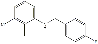 3-chloro-N-[(4-fluorophenyl)methyl]-2-methylaniline,,结构式