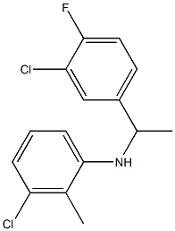 3-chloro-N-[1-(3-chloro-4-fluorophenyl)ethyl]-2-methylaniline,,结构式