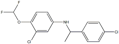 3-chloro-N-[1-(4-chlorophenyl)ethyl]-4-(difluoromethoxy)aniline 化学構造式